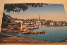 Luzern Schweizerhofquai mit Schiff