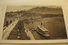 Luzern Schweizerhofquai mit Schiff