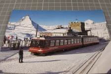 Gornergrat mit Zug und Matterhorn