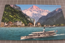 Flüelen mit Dampfschiff  