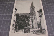 Basel Elisabethenkirche mit Tram