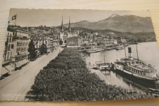 Luzern Schweizerhofquai mit Schiff
