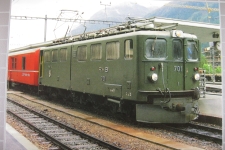 Samedan mit grüner RhB Lok