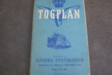 Togplan Danske Statsbaner 1954