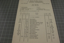 SBB Mini-Bar Einsatzplan Winter 1972-1973