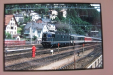 Göschenen mit Schnellzug, ca 1995