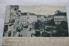 St. Gallen Markt mit Tram 
