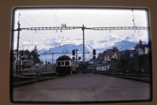 Spiez mit BLS Leichttriebwagen, ca 1978
