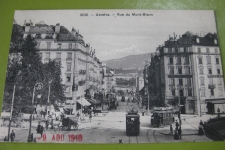 Genève Rue du Mont-Blanc avec Tram 