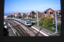 Bahnhof Kerzers mit Zug