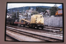 Spiez mit BLS Kranwagen, ca 1978