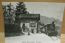 Haltestelle Gontenbach mit Dampfzug