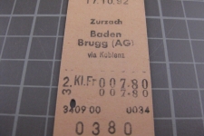 Kartonbillett Schweiz