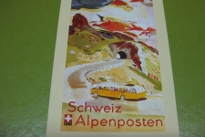 Plakat mit Postauto PTT
