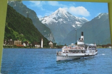 Flüelen mit Dampfschiff Wilhelm Tell