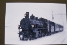 Dampfzug im Schnee 1990